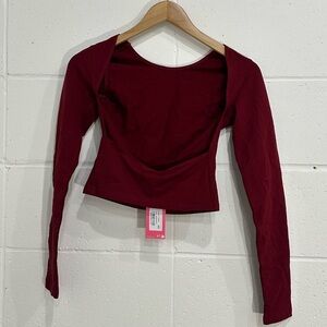 NWT Edikted Dark Red Backless Long Sleeve Top | XS